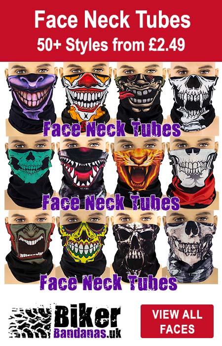 Face Neck Tube Bandanas. 50+ Styles from £2.99