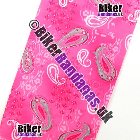 Fabric view of Pink Paisley Flower Multifunctional Headwear / Neck Tube Bandana / Neck Warmer