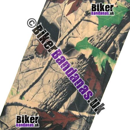 Fabric view of Camouflage Trees Multifunctional Headwear / Neck Tube Bandana / Neck Warmer