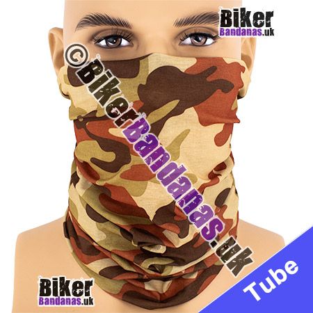 Classic Desert Storm Camouflage Neck Tube Bandana / Multifunctional Headwear / Neck Warmer