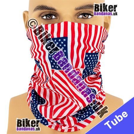 Random USA American Stars and Stripes Flags Multifunctional Headwear / Neck Tube Bandana / Neck Warmer
