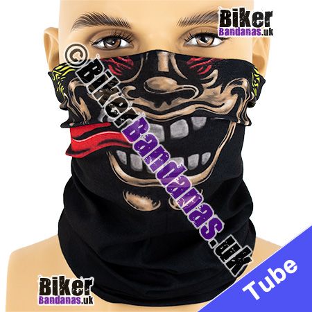 Face with Teeth and Red Flapping Tongue Neck Tube Bandana / Multifunctional Headwear / Neck Warmer