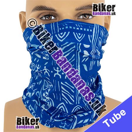 Aztec Blues Neck Tube Bandana / Multifunctional Headwear / Neck Warmer