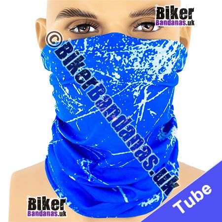 Blue Cracked Ice Neck Tube Bandana / Multifunctional Headwear / Neck Warmer