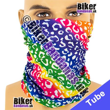 BUDGET Splattered Rainbow Stripes Neck Tube Bandana / Multifunctional Headwear / Neck Warmer