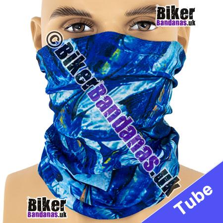 Blue Marlin Fish Neck Tube Bandana / Multifunctional Headwear / Neck Warmer