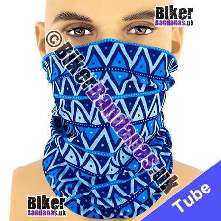 Blue Aztec Stripes Neck Tube Bandana / Multifunctional Headwear