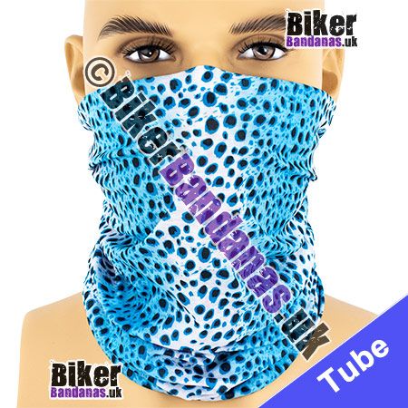 Blue Leopard Gradient Striped Multifunctional Headwear / Neck Tube Bandana / Neck Warmer