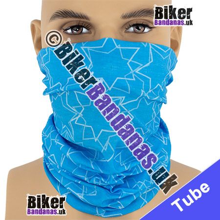 Blue Star Outlines Neck Tube Bandana / Multifunctional Headwear / Neck Warmer