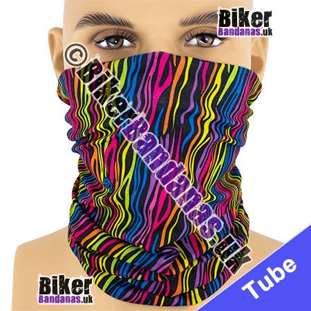 Multicolour Abstract Zebra Stripe Multifunctional Headwear / Neck Tube Bandana / Neck Warmer