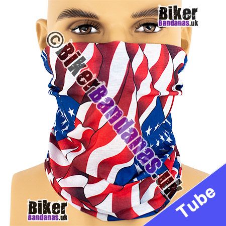 US American Stars and Stripes Flags Galore Multifunctional Headwear / Neck Tube Bandana / Neck Warmer