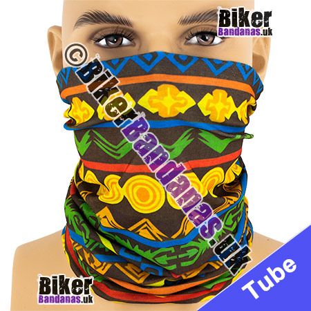 Horizontal Aztec Stripes Multifunctional Headwear / Neck Tube Bandana / Neck Warmer