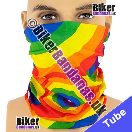 Rainbow Rings Neck Tube Bandana / Multifunctional Headwear / Neck Warmer
