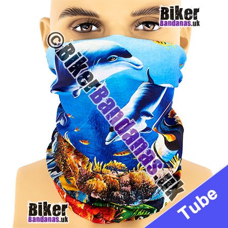 Dolphins Fish Anemones Multifunctional Headwear / Neck Tube Bandana / Neck Warmer