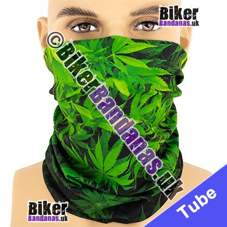 Green Cannabis Marijuana Hash Neck Tube Bandana / Multifunctional Headwear / Neck Warmer