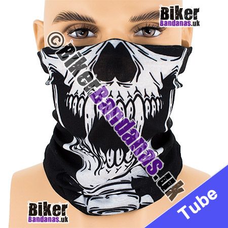 Skull Jaw Face on Vertebrae Neck Tube Bandana / Multifunctional Headwear / Neck Warmer