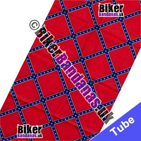 Fabric view of Repeating Confederate Rebel Dixie Flag Neck Tube Bandana / Multifunctional Headwear / Neck Warmer