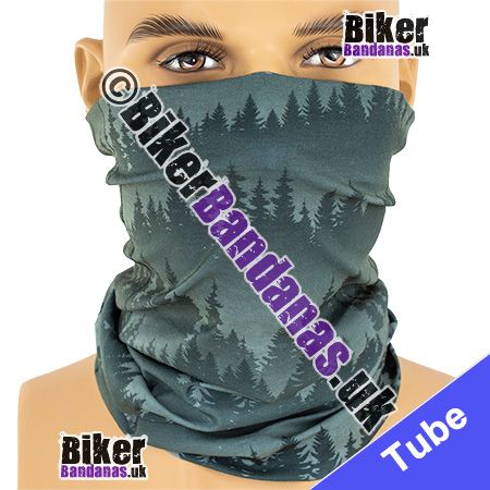 Misty Pine Tree Forest Landscape Neck Tube Bandana / Multifunctional Headwear / Neck Warmer