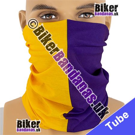 Plain Vertical Split Purple and Yellow Neck Tube Bandana / Multifunctional Headwear / Neck Warmer
