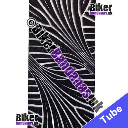 Fabric view of Black and White Veined Stripe Neck Tube Bandana / Multifunctional Headwear / Neck Warmer