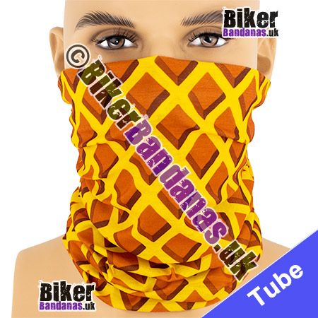 Yellow and Orange Lattice Neck Tube Bandana / Multifunctional Headwear / Neck Warmer