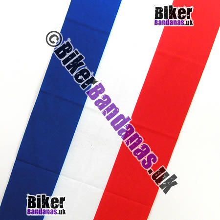 Fabric view of Red White and Blue French Flag Multifunctional Headwear / Neck Tube Bandana / Neck Warmer