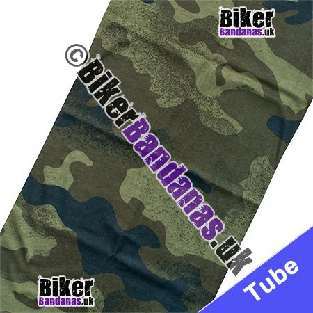 Fabric view of Posh Green Camouflage Multifunctional Headwear / Neck Tube Bandana / Neck Warmer