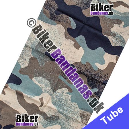 Fabric view of Posh Beige Camouflage Multifunctional Headwear / Neck Tube Bandana / Neck Warmer