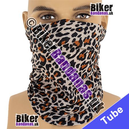 Black and Brown Leopard Neck Tube Bandana / Multifunctional Headwear / Neck Warmer