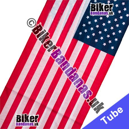 Fabric view of American US Stars and Stripes Flag Multifunctional Headwear / Neck Tube Bandana / Neck Warmer