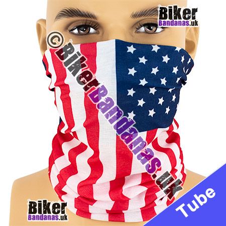 US American Stars and Stripes Flag Multifunctional Headwear / Neck Tube Bandana / Neck Warmer