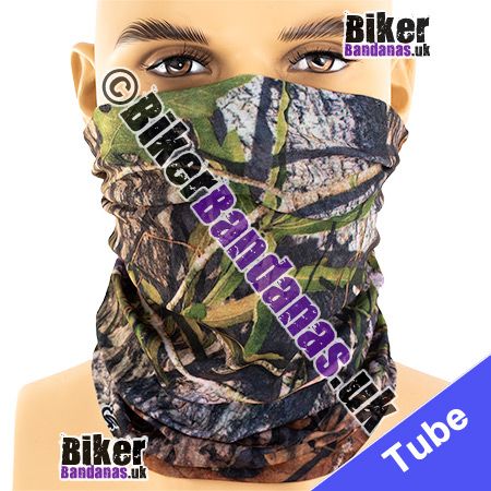 Woodland Forest Trees Camouflage Neck Tube Bandana / Multifunctional Headwear / Neck Warmer