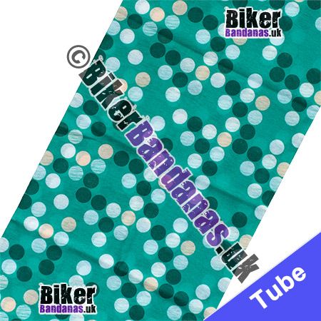 Fabric view of Spots on Green Multifunctional Headwear / Neck Tube Bandana / Neck Warmer