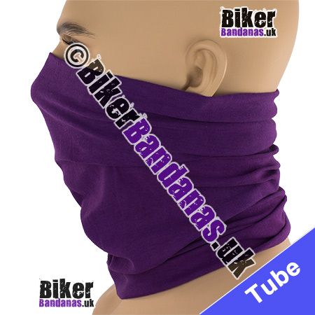 Side view of Plain Purple Multifunctional Headwear / Neck Tube Bandana / Neck Warmer